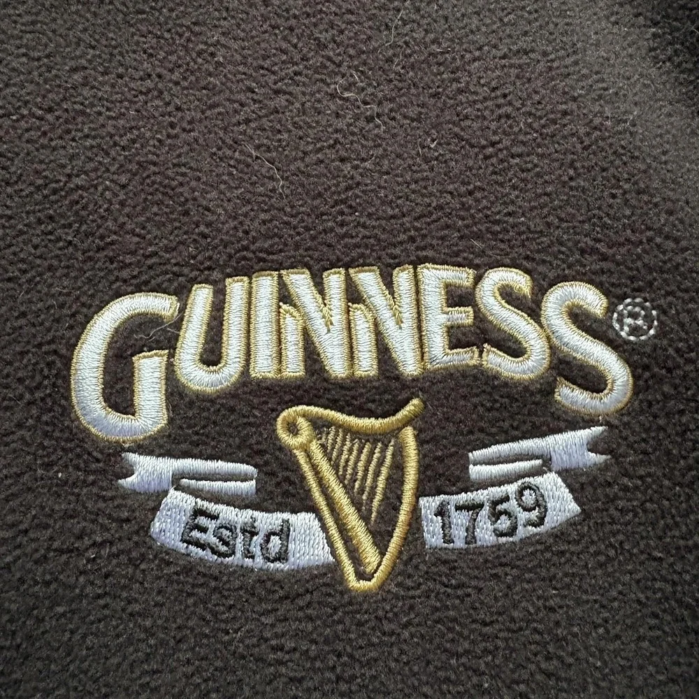 Guinness‎ Fleece Jacket Mens Small Black Full Zip Beer Logo Official Merchandise